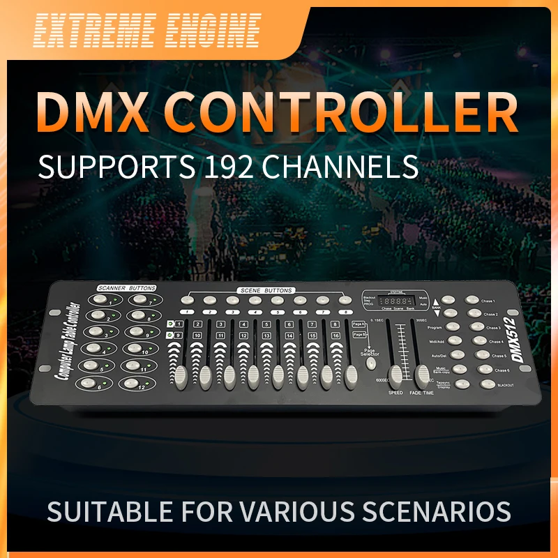 フォグライトdmxコントローラーdj機器dmx-512コンソールステージ照明rgbwビーム洗浄192