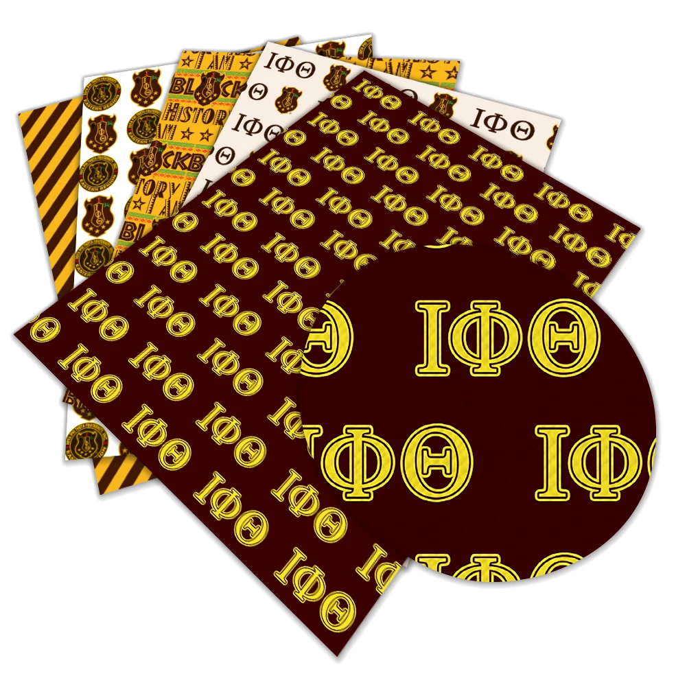 Iota Phi Theta 박애 프린트 패턴, 인조 가죽 크로스 패턴, DIY 보석..