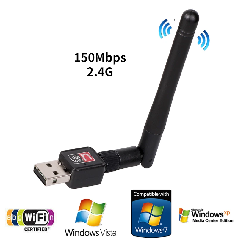 Adattatore Usb Wifi 150Mbps 2.4G Wifi Con Antenna Pc Mini Computer Ricevitore Scheda Di Rete 802.11B/N/G/Ac Ethernet Dongle Wifi