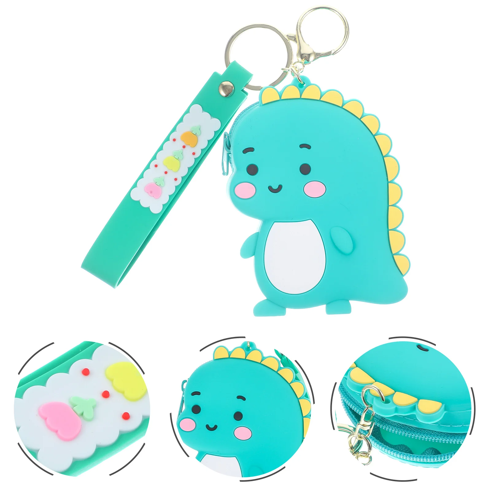

Creative Dinosaur Key Chain Hanging Pendant Silicone Key Ring Pendant Coin Bag