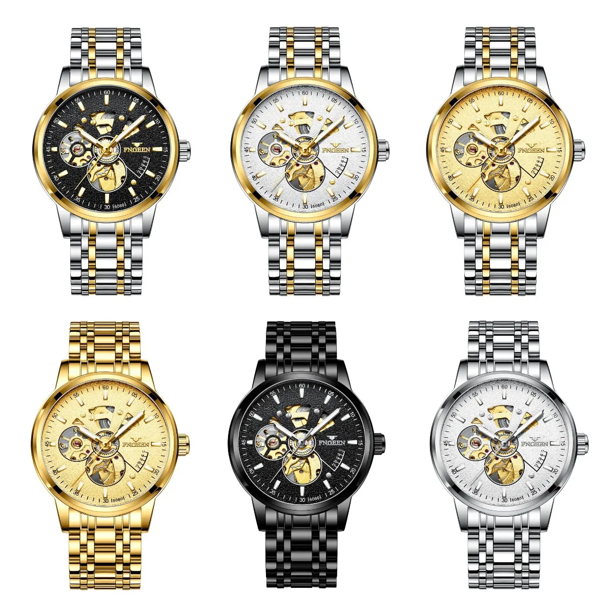 Automatic Mechanical Skeleton Men's Top Brand Stainless Steel Watch for Men Women Business Waterproof Luxury Wristwatch Clock