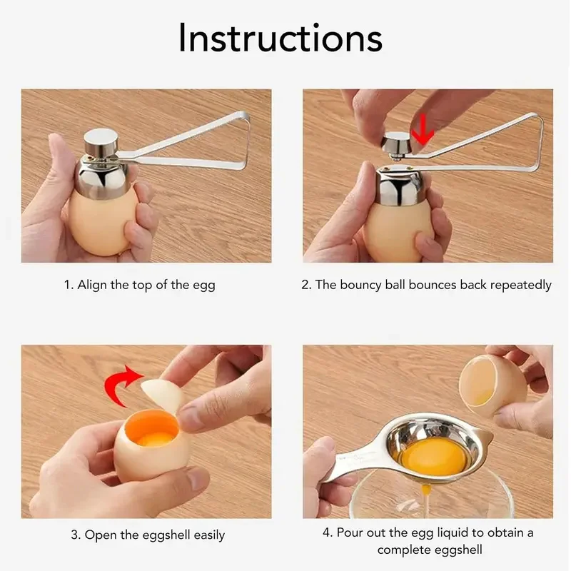 Egg Opener Stainless steel Creative eggshell separator 1pc egg shell opener,egg opener
