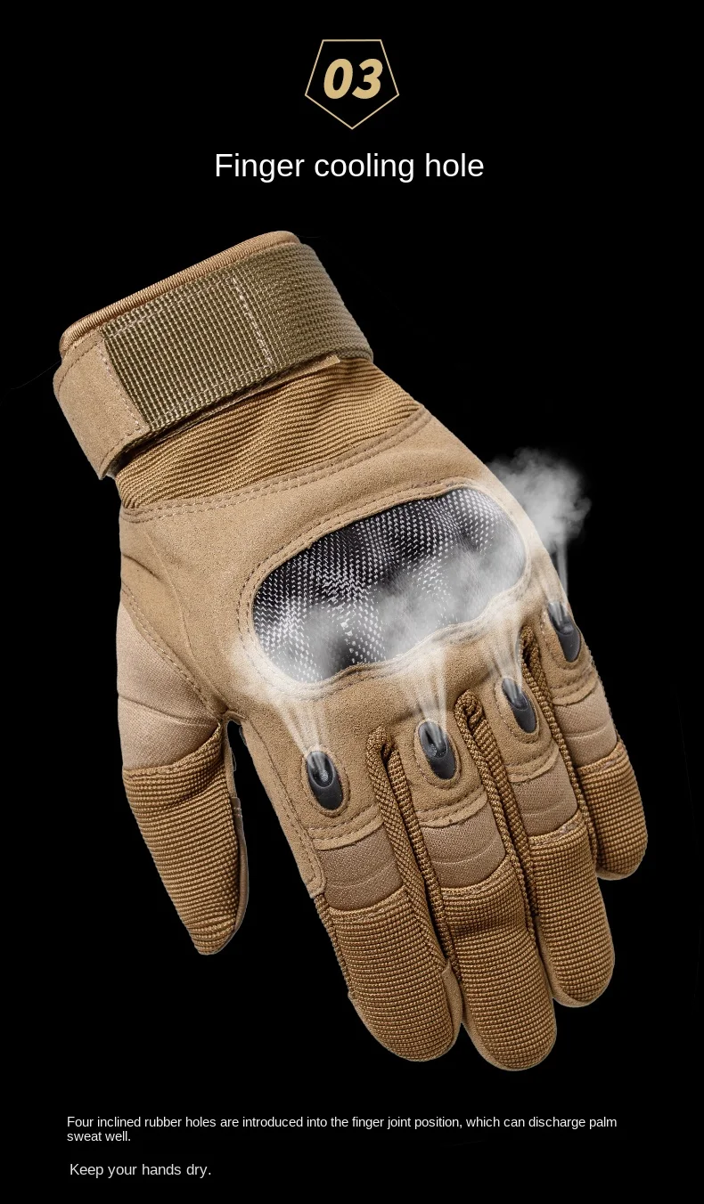 Tactical Men Full Finger Gloves Hard Knuckle Touch Screen Non-slip Wear-resistant Gloves for Outdoor Airsoft Hunting Hiking