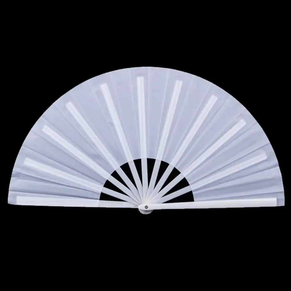 Kung Fu Fan Kung Fu Tai Chi Fan Plastic Solid Color Martial Arts Dance Folding Classical Performance Dance
