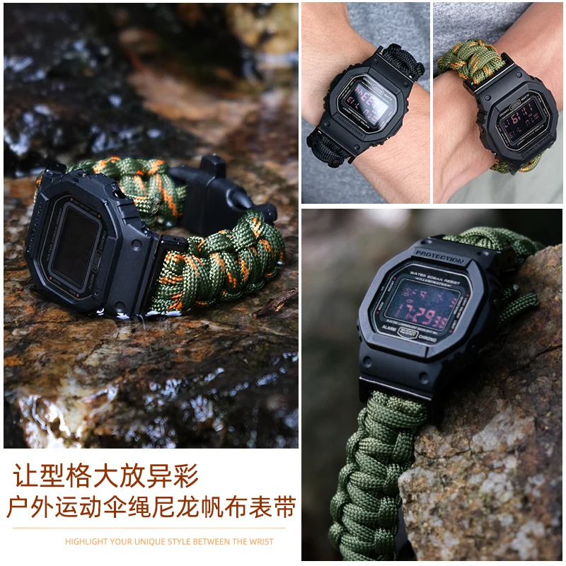 캔버스 스트랩 손목 밴드 액세서리 및 어댑터, 나일론 시계 밴드, Casio G-SHOCK DW5600 GW-M5610 GW5000, GA100, 110, 120, 300, 400/700