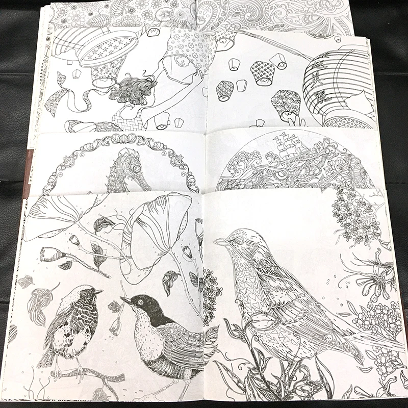 24 Page Coloring book Enchanted Forest mandalas Animal kids Adult kids Coloring Books Adults drawing colouring Book 18x18 cm