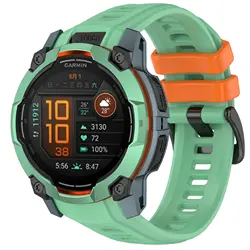 Enhanced Silicone Strap for Garmin Instinct Series - Durable Replacement Wristband (Teal orange)