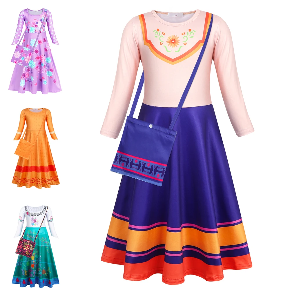 Jurepecia Girls Magic Princess Dress Costume Kids Halloween Birthday Party Cosplay Outfit Fancy Summer Dress