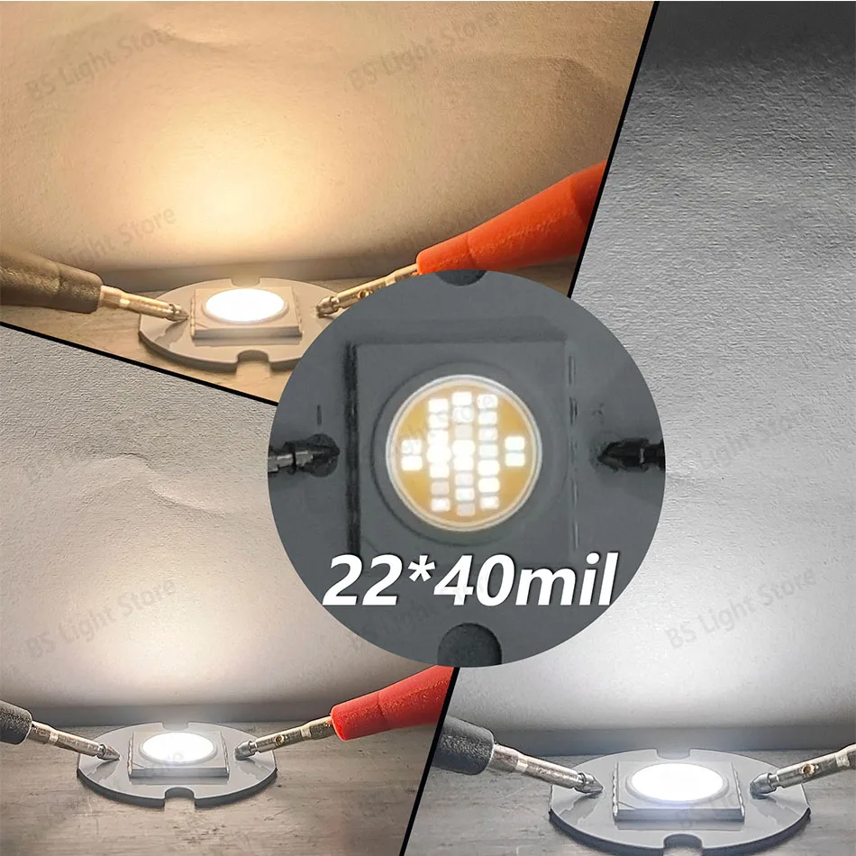 10 Stück LED-Perlen, hohe Leistung, 7–10 W, DC36–39 V, 22 x 40 mm, warmweiß, für Strahler, Röhrenleuchte, Beleuchtungszubehör für Zuhause, Einkaufszentrum – Detail 4