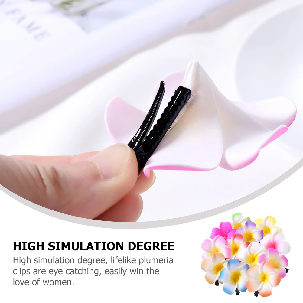 Hair Clip Flower Hairpin Simulate Hawaiian Flower Clip Bridal Barrette Hair Clamp 12pcs