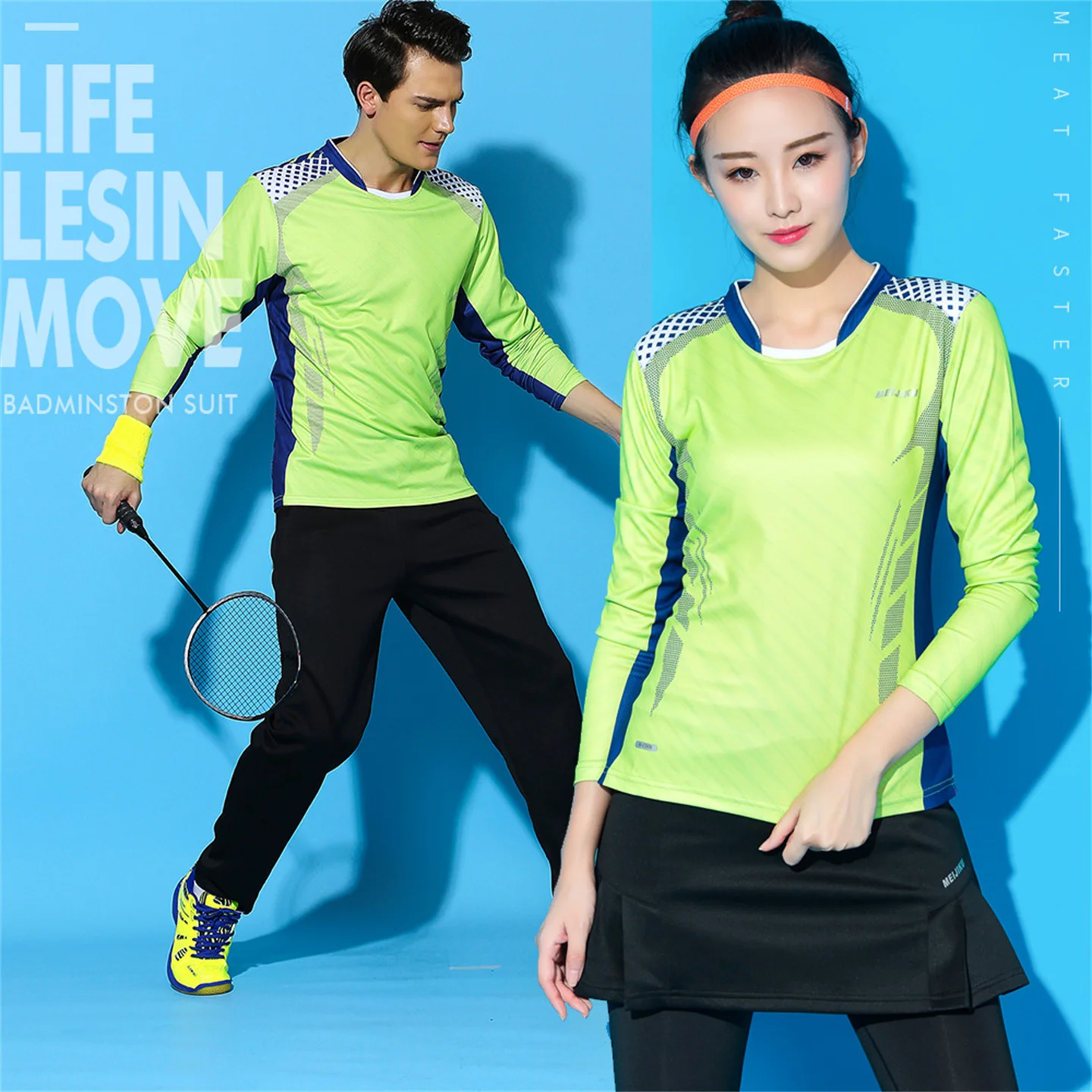 Autumn Winter Quick-Drying Tennis Badminton Suit Long-Sleeved Shirt & Skirt Pants Suit Men And Women Sports Jerseys 2-Piece Set