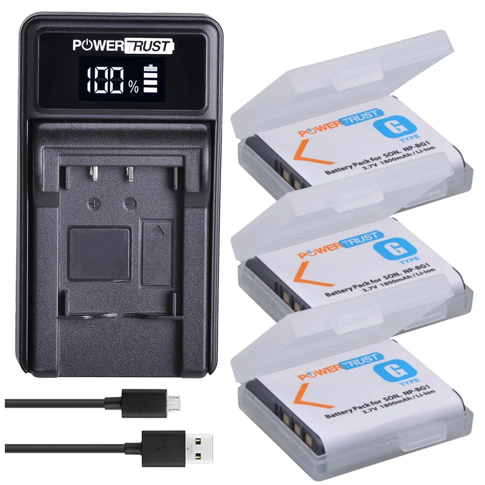Np-Bg1 Np-Fg1 Batteria/Bg1 Caricabatterie Per Sony Cyber-Shot Dsc-Dsc-H3 H10 H90, Dsc-Hx5V Hx30V, Dsc-N2 T20 W30 Wx1 Handycam Hdr-Gw77V