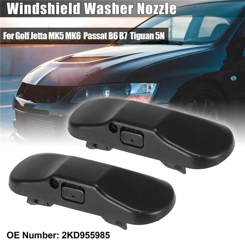 2PCS Windshield Windscreen Washer Nozzle Spray Jet 2KD955985 For-VW Jetta Golf Mk5 Mk6 Passat B6 B7 Tiguan Touareg car windshield washer nozzle