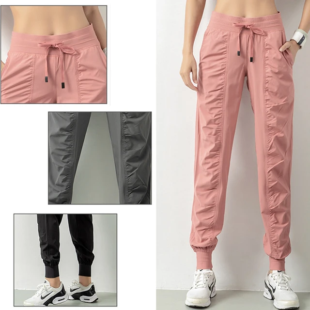 Cordón Running Sport Joggers Mujeres Quick Dry Athletic Gym Fitness-Pantalones  para correr-AliExpress