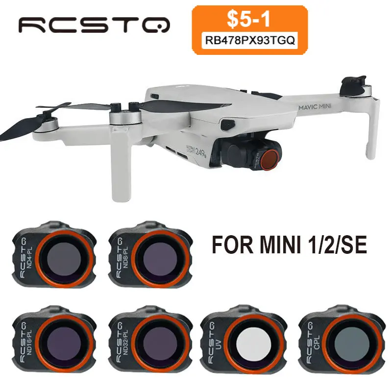 Rcstq For Dji Mini 2 Drone Filter Uv Cpl Nd4 Nd8 Nd16 Nd32 Nd/pl Camera