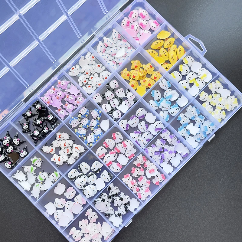 Sanrioed Hello Kitty DIY Nail Art Jewelry Decor Kawaii Kuromi Charms For Manicure DIY Nail Parts Rhinestone Toy Gift for Girls 2