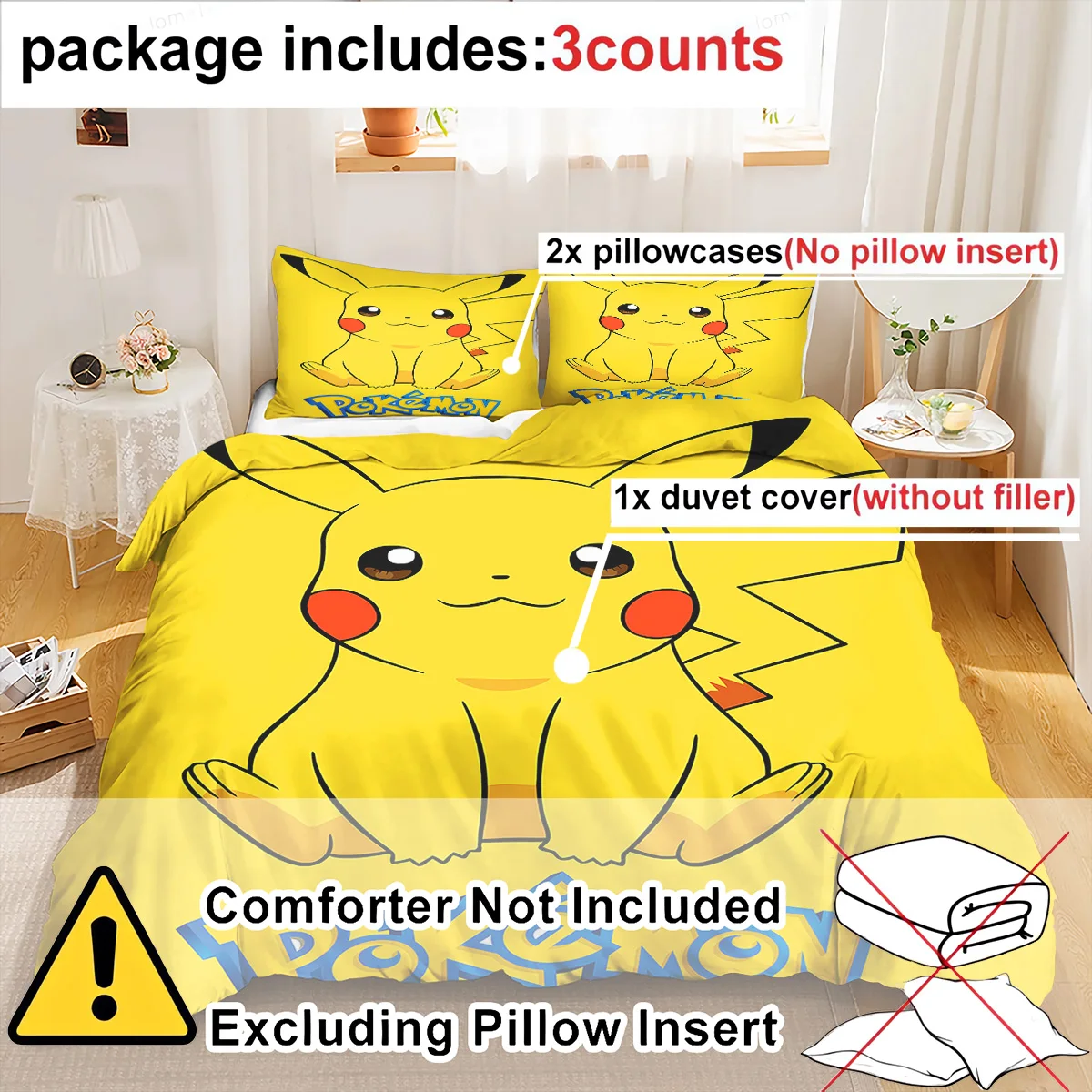 3pcs 침구 세트 더블 사이즈 소프트 마이크로 화이버 귀여운 디자인