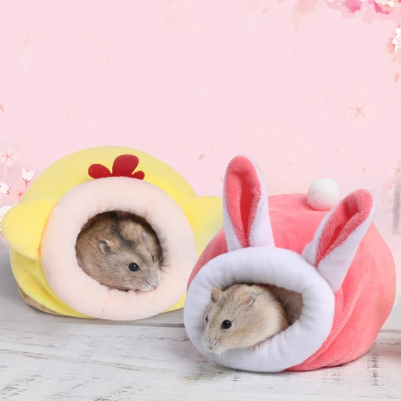 Hamster Nest Winter Warm Small Pet Cage Sleep Bed for Guinea Pigs Hedgehog Cage Accessories 4XFE 2