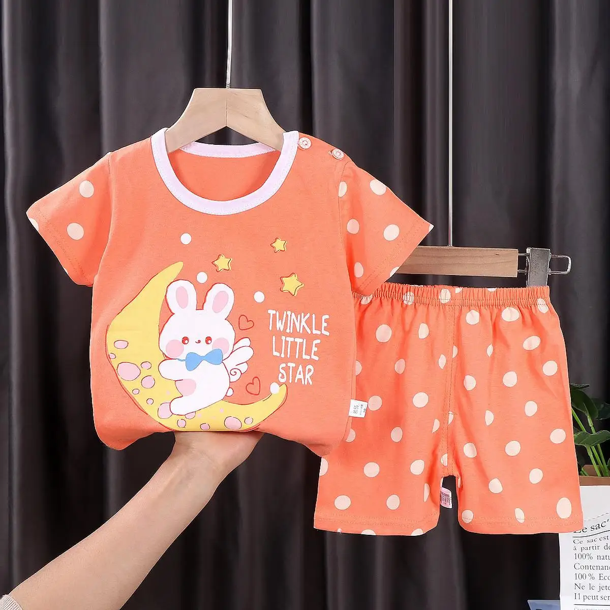 Baby Clothing Set luxury New Style Boys And Girls Short Sleeve Suit Summer Boutique Kids Outfits Leisure Clothes Cartoon Pattern Children 2 Piece Set baby clothes penguin set Baby Clothing Set