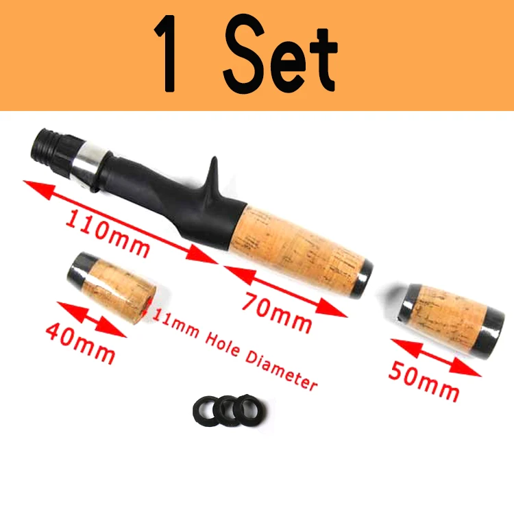 Jigeecarp Fishing Rod Building Repair Soft Cork Split Grip Handle Set  Plastic Reel Seat Rear Grip Fishing Replacement Parts