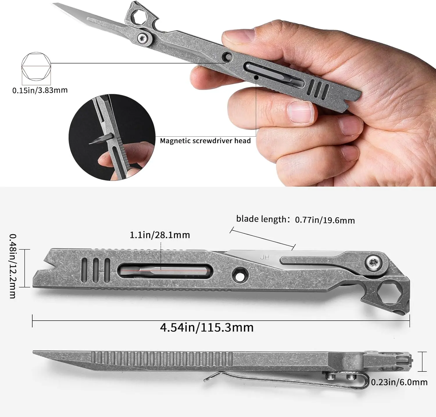 12 In 1 Titanium Alloy Mini Adjustable Wrench Multifunctional EDC Tool