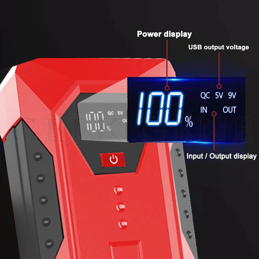 GKFLY 18000mAh Car Jump Starter Portable Power Bank Car Battery Booster 12V Starting Device for Petrol Diesel 6.0L/4.0L