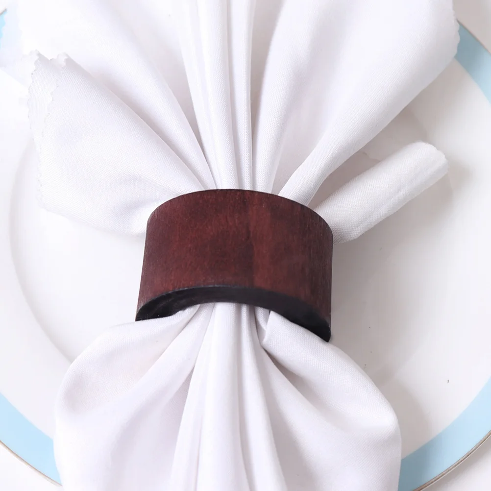 

12pcs Wooden Napkin Buckles Napkin Rings Wooden Napkin Holder for Dinning Table