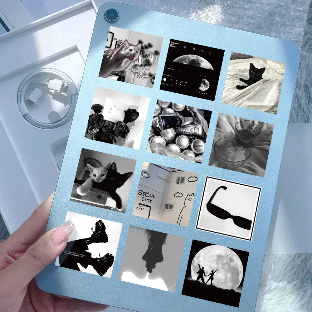 60 قطعة INS نمط الطازجة والشفاء أبيض وأسود ملصقات...