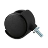 HOT SALE 10Pcs 6Mm Threaded Stem 40Mm Dual Wheel Rotatable Caster Black 3