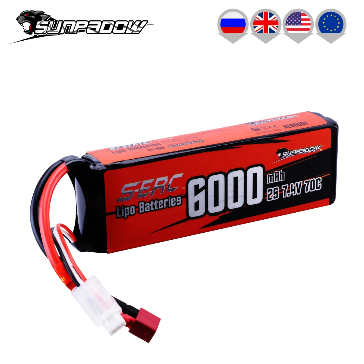 GOLDBAT RC Batterie 6000 mAh 7,4 V 2S 80C LiPo Akku mit Deans Stecker für RC Auto Boot Truck Buggy Truggy