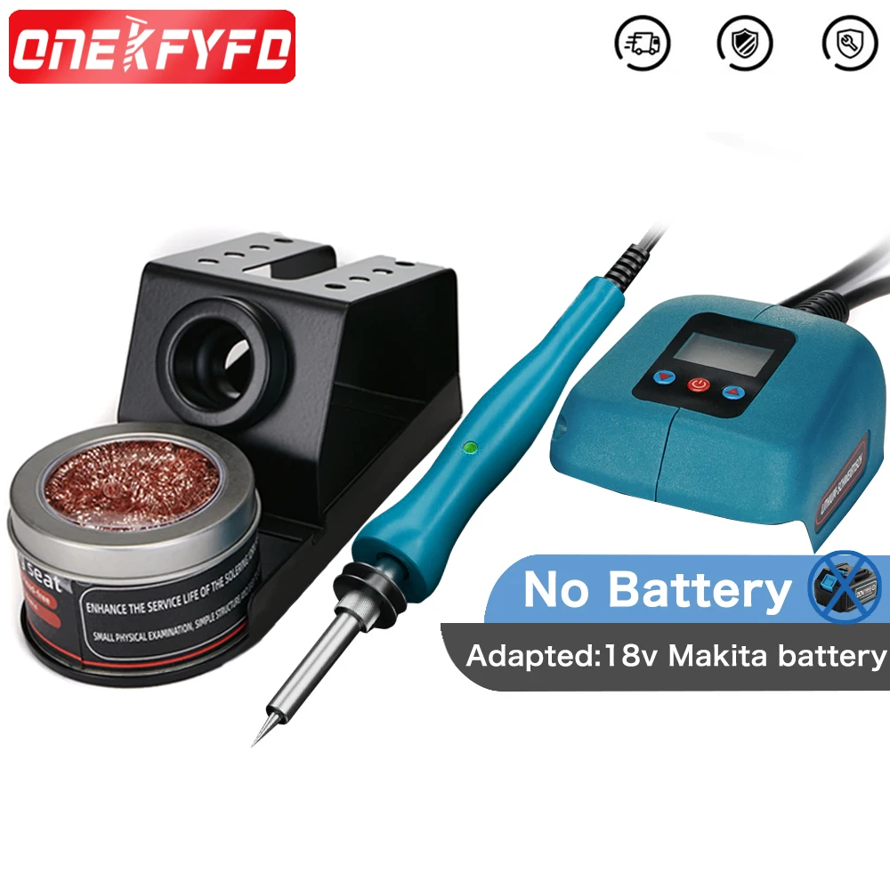 MINI Electric Soldering Station Digital Electronic Welding Iron Portable with Cleaning Ball For Makita 18V Battery（No Battery）