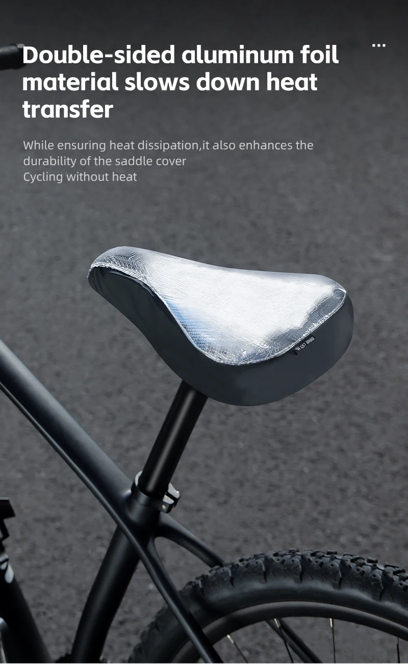 WEST BIKING Isolierter Fahrradsattelüberzug Sonnenschutz Aluminiumfolie Fahrradsitzbezug Kissen MTB Rennrad Zubehör – Detail 3