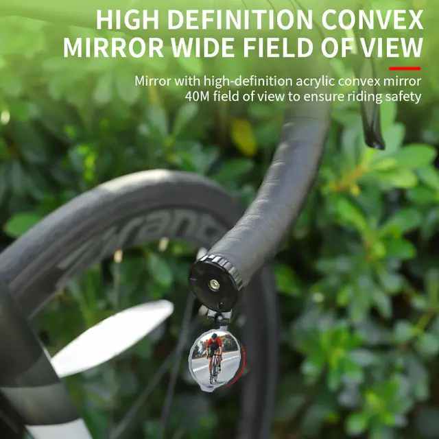 Adjustable Bike Handlebar Rearview Mirror with LED Light 4