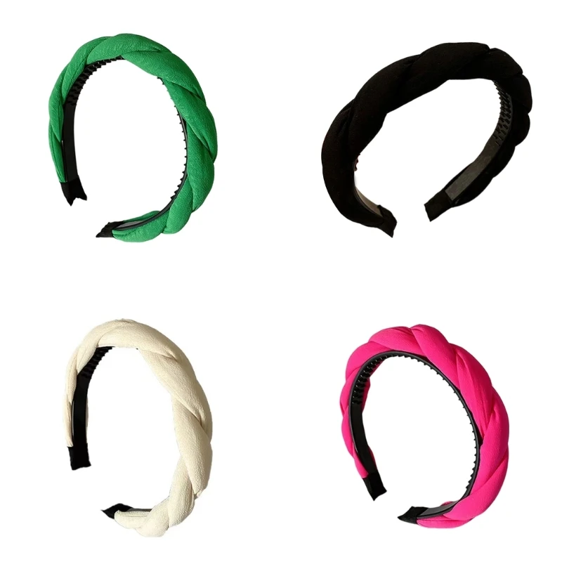 

Braid Headband Sponge Padded Headband Hair Hoop Spa Headband For Washing Face Skincare Headband Non Slip Yoga Sweatband