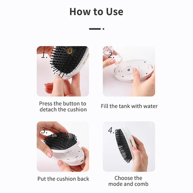Electric Massage Brush Hair Comb Smoothing Straightening Spray Steam Scalp Head Household Hair Styler Tool for Frizzy Dry Hair - Image 6