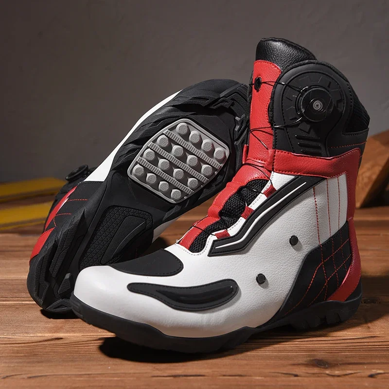 Motorcycle Boots Dirt Riding Breathable Anti-slip Waterproof Microfiber Leather