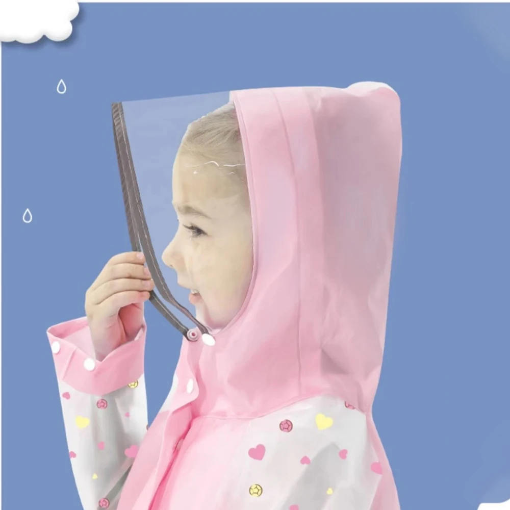 Sanrio Hellokitty Integrated Raincoat School Bag Seat Child Girl Waterproof with Cover Cartoon Cute Environmental Friendly