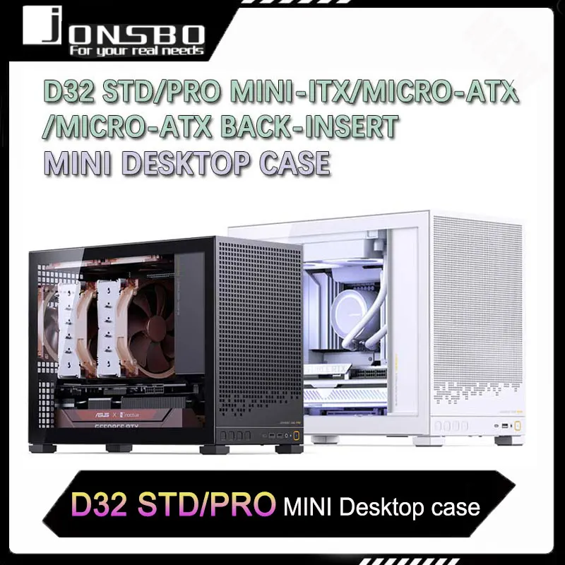 JONSBO D32 STD/PRO Black/White MATX Desktop small case Portable motherboard back to Typr-C 240 water-cooled ITX computer case