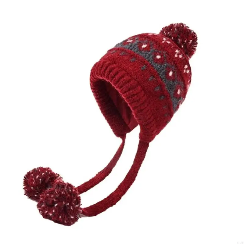 Dehnbare Fleece-Mützen, winddichtes Design, wärmeisolierendes Muster, Kopfbedeckung für Schneesportarten Y08E – Detail 2