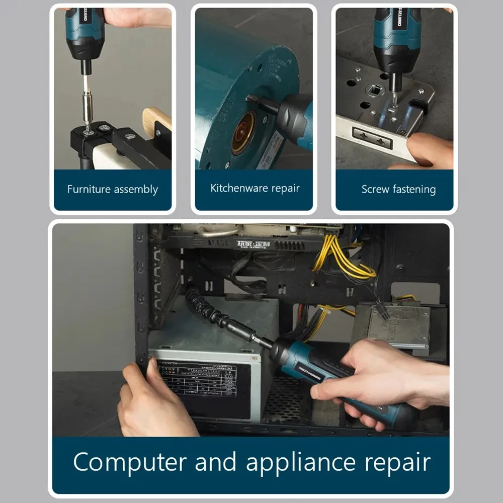 Mini Cordless Electric Screwdriver Rechargeable 1300mah Power Drill Bits Set 3.6V Household Disassembly Torque Repair Tools Kit 5