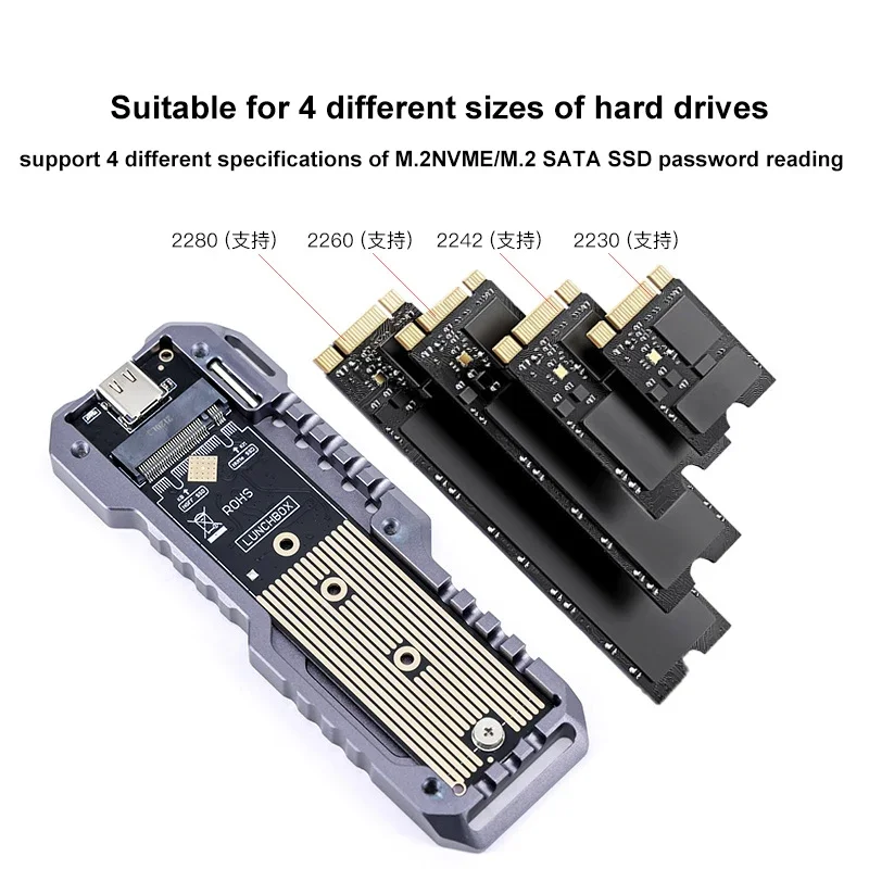 Vlogger Unit 05 M.2 SATA SSD Card Reader Hard Disk Box Dual Protocol USB3.1 Gen2 External Nvme Reader