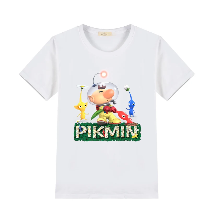 T-shirt per ragazzi in cotone nuovo stile estivo videogioco Pikmin 4 t-shirt con stampa di cartoni animati per ragazze magliette per bambini Cute Boy Girl Clothin