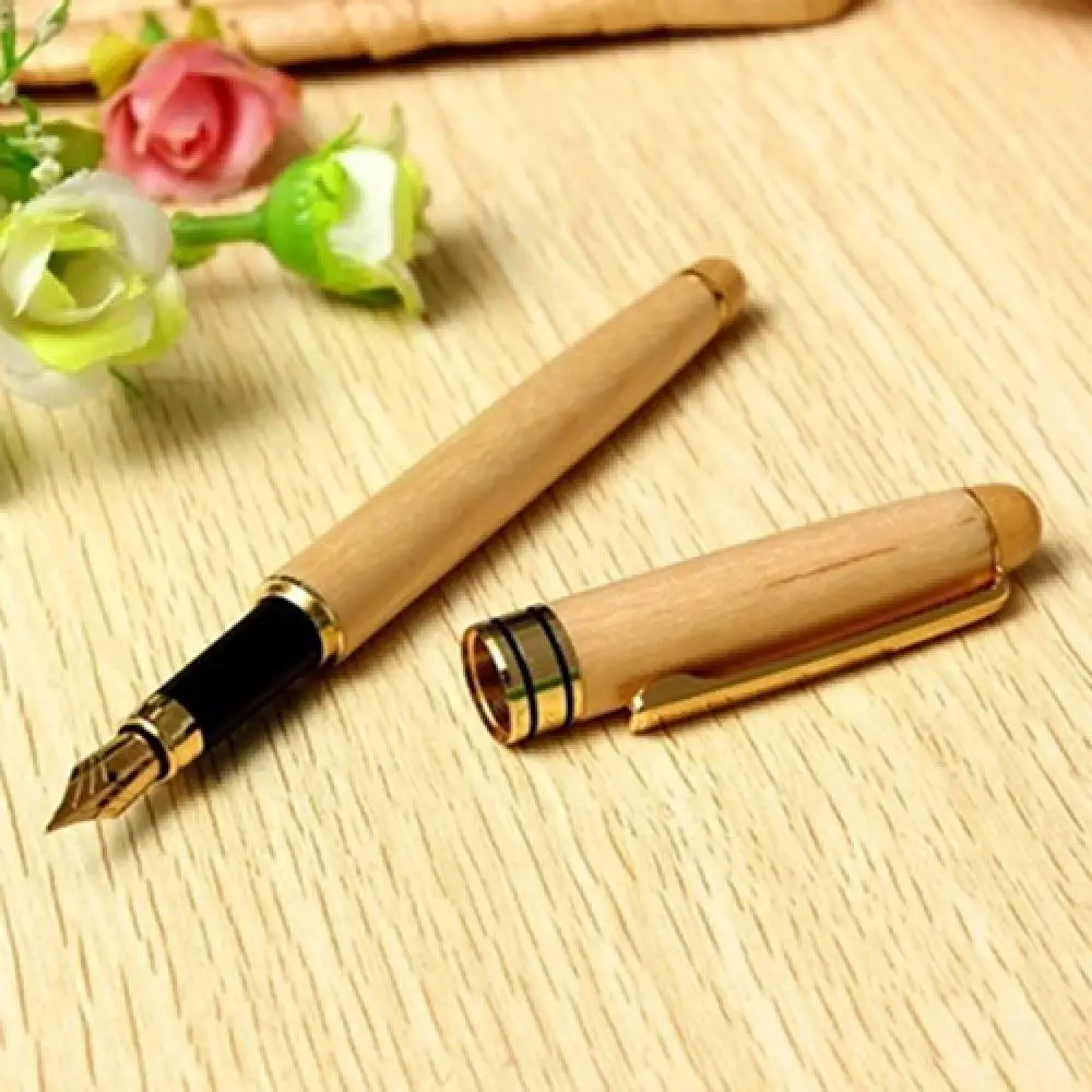 Student Teacher Pen Wood Fluent Writing Fountain Pen Birthday Business Gift