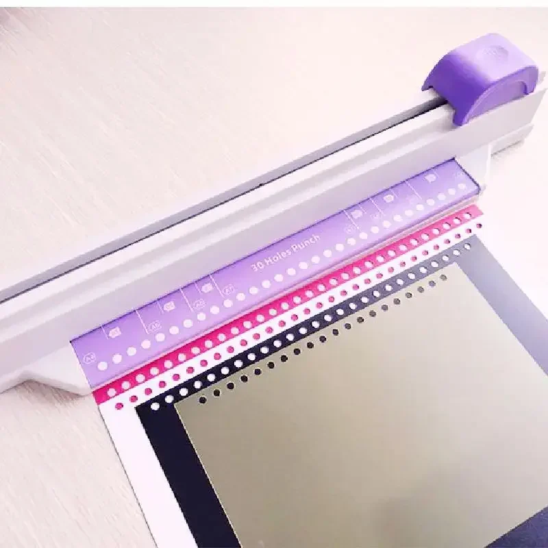 

New 1 Pcs Selling 30 Holes Punchersliding Light Duty Paper Punch 30 Holes A4 B5 A5 A7 B7 A6 B6 Large Capacity 5 Sheets