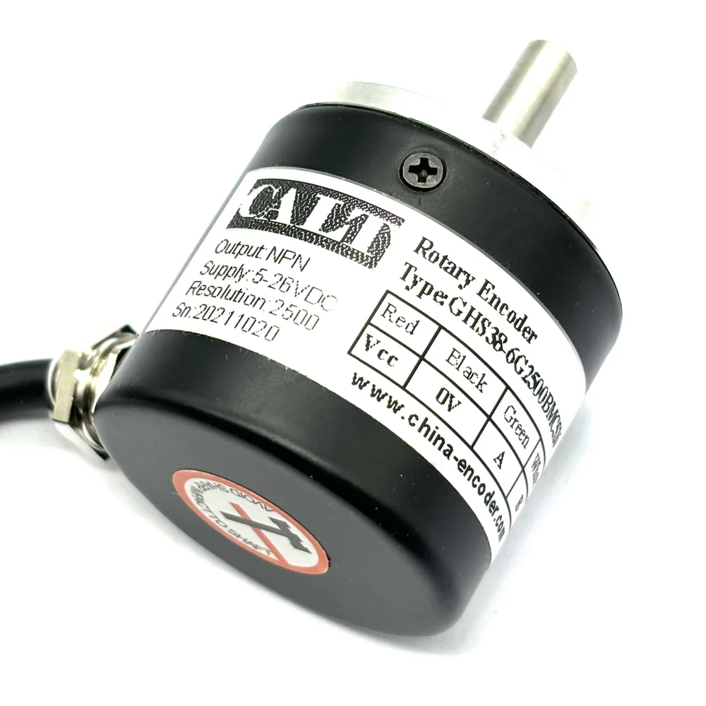 

A B Z signal NPN Output 6mm Solid Shaft Encoder GHS38 Chinese Incremental Rotary Encoder 100 1000 1024 2000 3600 PPR