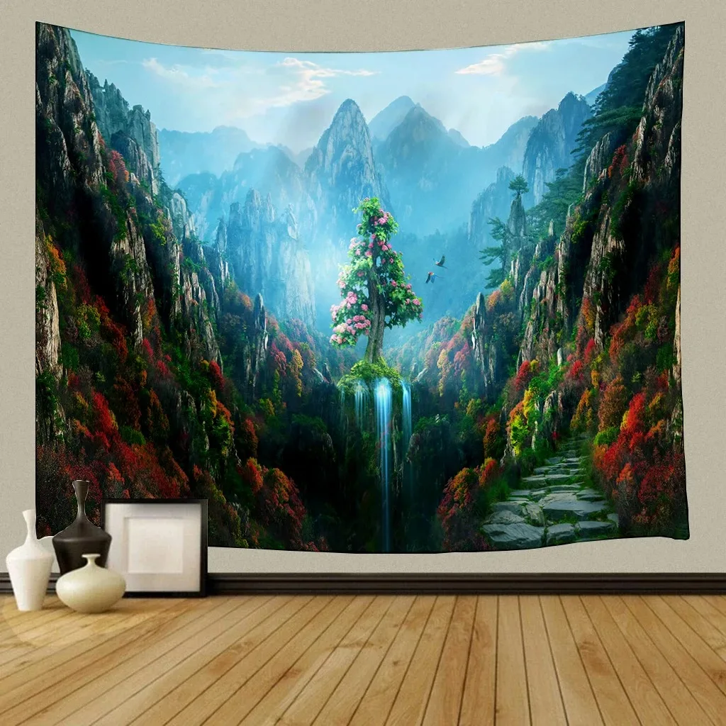 Home decoration room mountain forest wall background hanging cloth house living room dormitory tapestry 230x150cm
