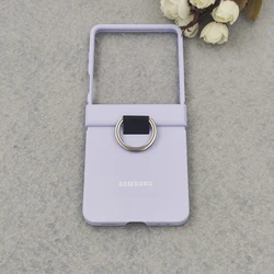 Luxury Ring Grip Matte Hard Phone Case with Finger Buckle and Shockproof Protection - Galaxy Z Flip 7 (Purple)
