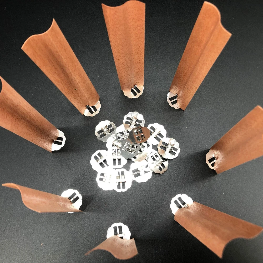 Description Picture 4 of item10 Pcs Flame Shaped Natural Wooden Wicks with Base Holder Candle Wick Wax Core Craft Candle Making Supplies Wave Soy Parffin Wax