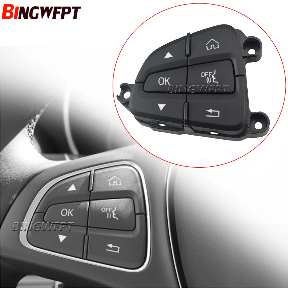 Левая/правая кнопки переключения рулевого колеса для BENZ C GLC Class W205 W253 A0999050200 A0999050300, черного цвета