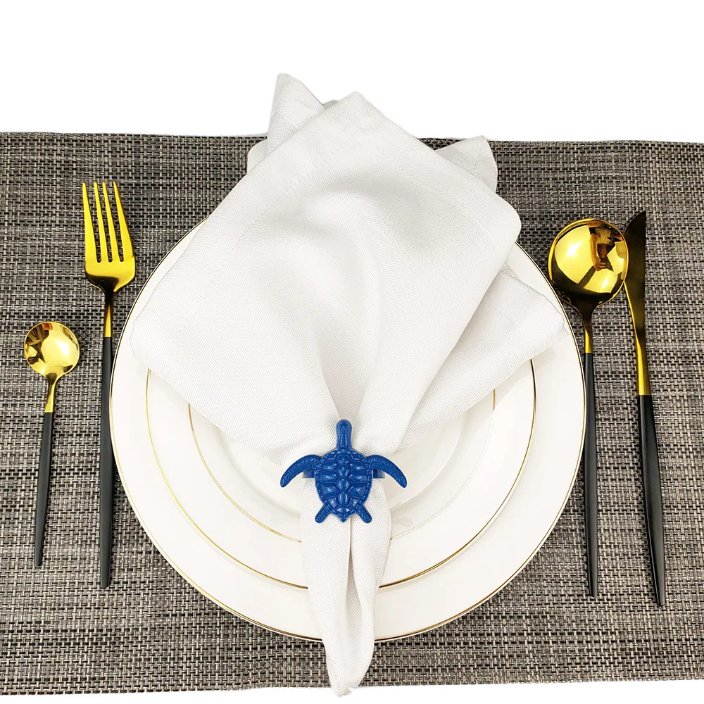 6 PCS Coastal Sea Creatures Metal Napkin Rings Nautical Napkin Holders For Home D&eacute;cor Dining Table Banquet Family Gathering napkin ring